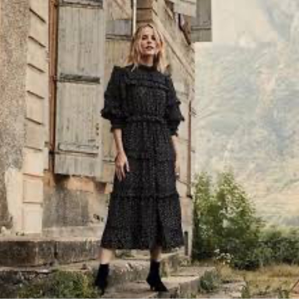 Doen Black Floral Long Sleeve Dress - Picture 3 of 3